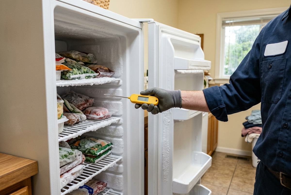 Freezer Repair technician at work